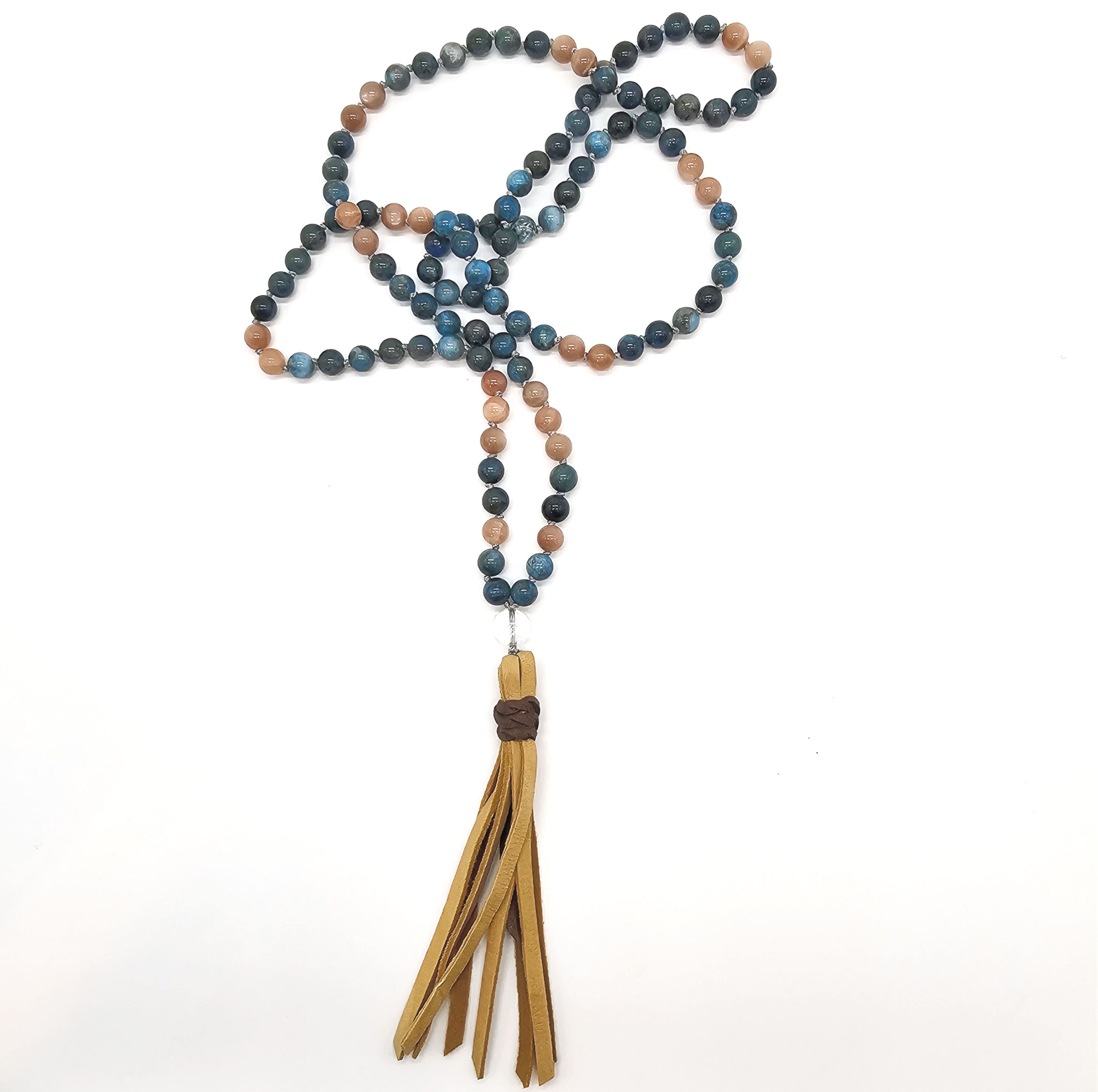 Blue Apatite, Peach Moonstone, Clear Quartz guru