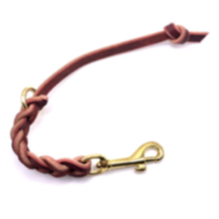Braided End Leather Tab with Ring