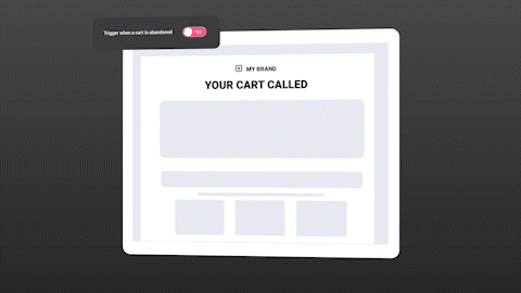 Alpine IQ animation of an abandoned cart email.