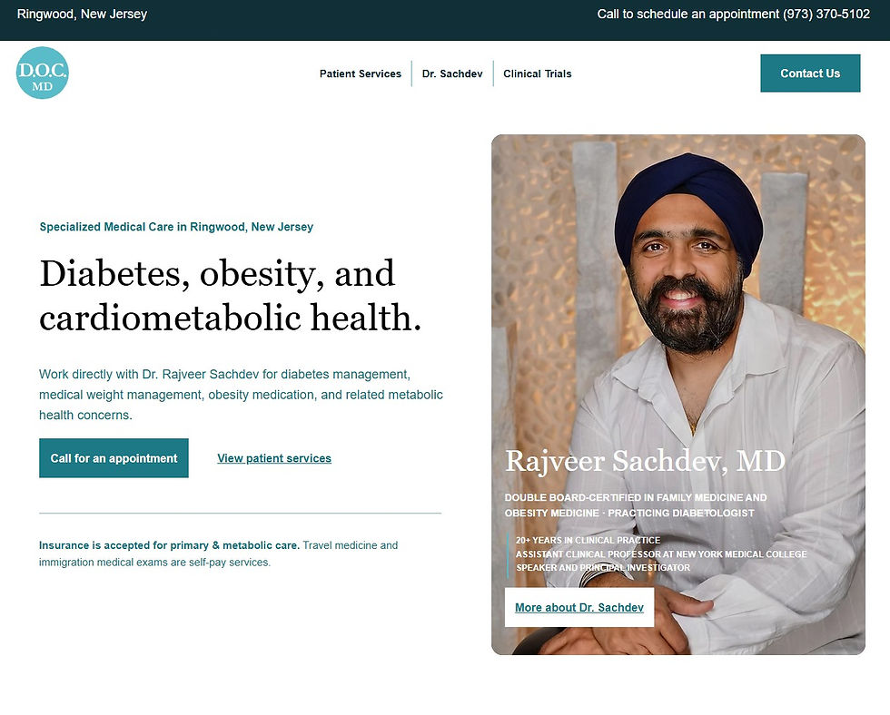 custom medical website for doc md nj