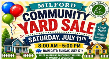 Milford Community Yard Sale Saturday July 11th 8am to 5 pm