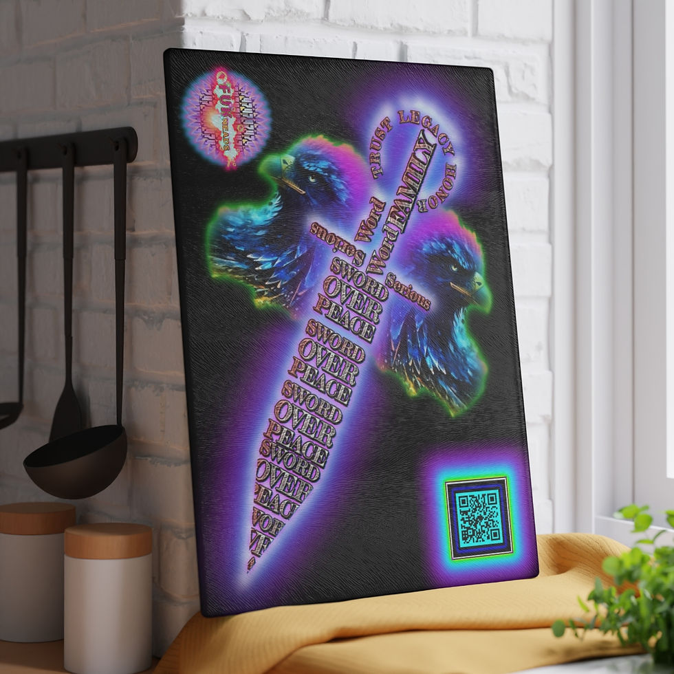 Thumbnail: Lets Cut It Up Glass Cutting Board Sword- Serious Word 
