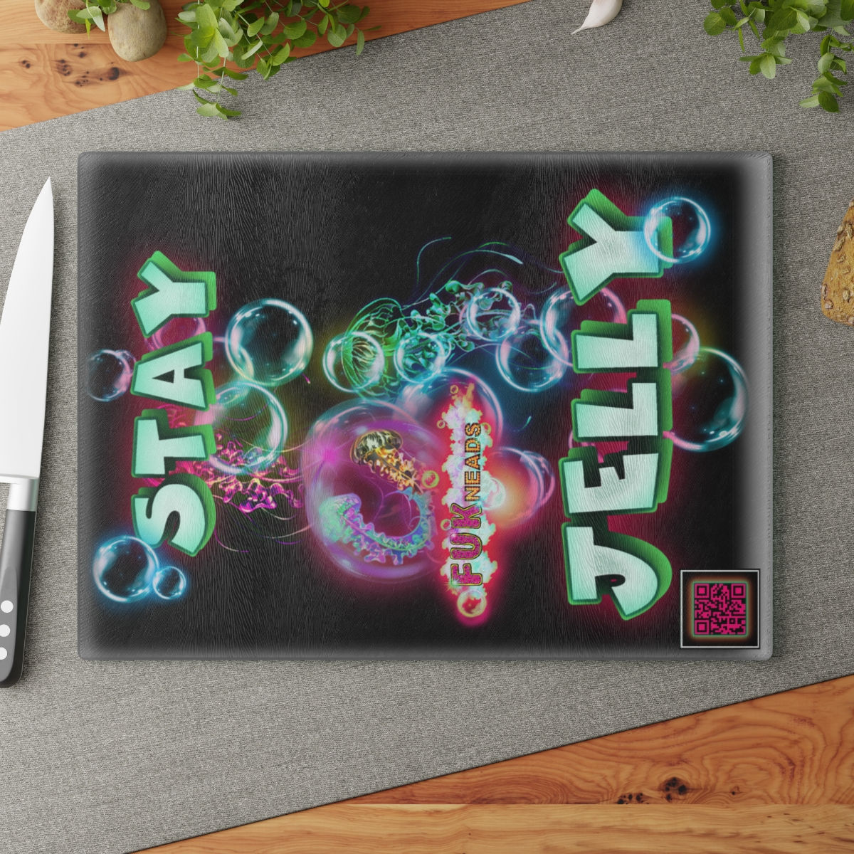 Lets Cut It Up Glass Cutting Board JellyVerse 