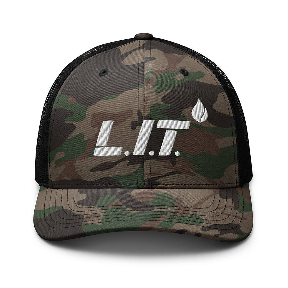 Thumbnail: L.I.T Camouflage Trucker Hat (White Logo)