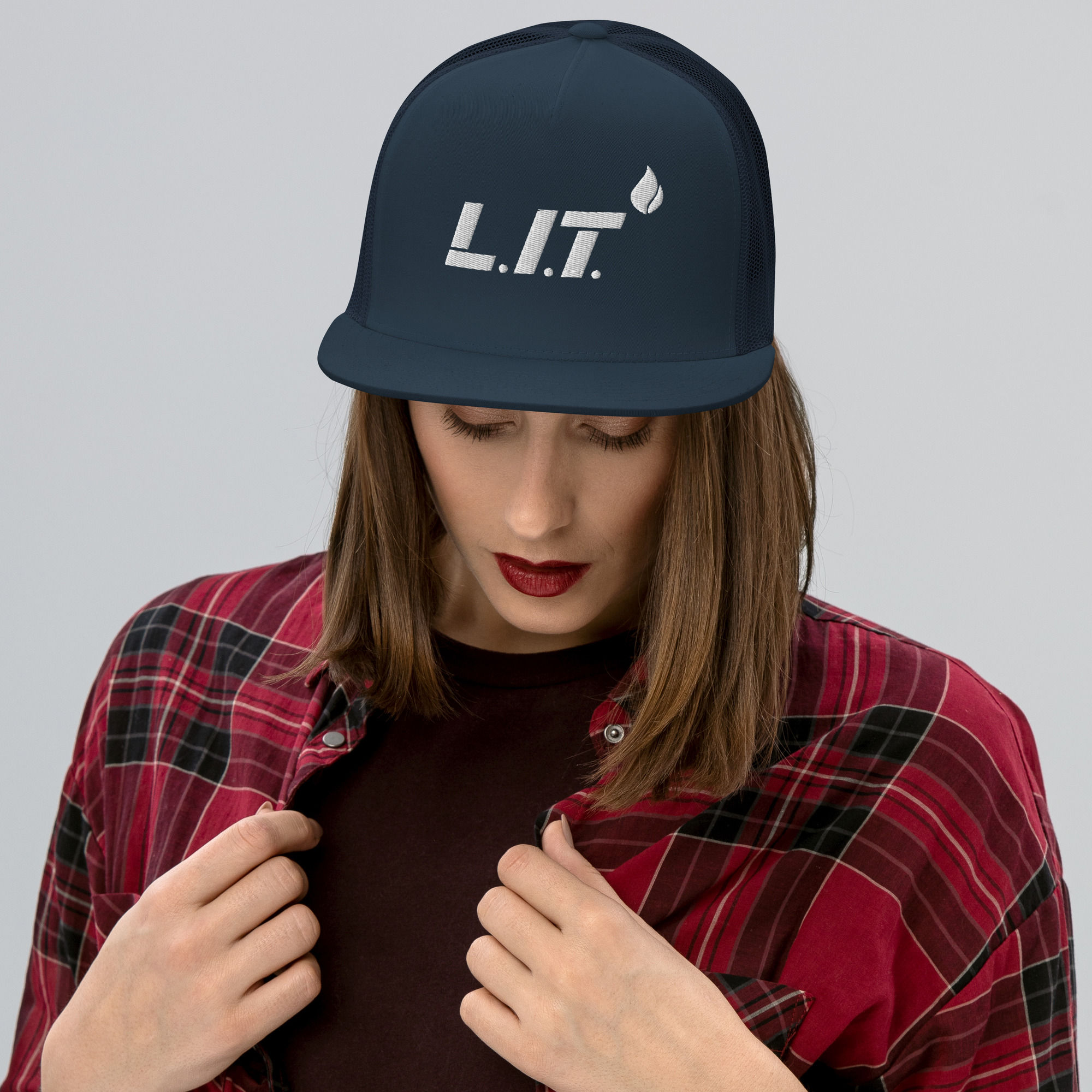 5 Panel L.I.T Trucker Cap (White Logo)