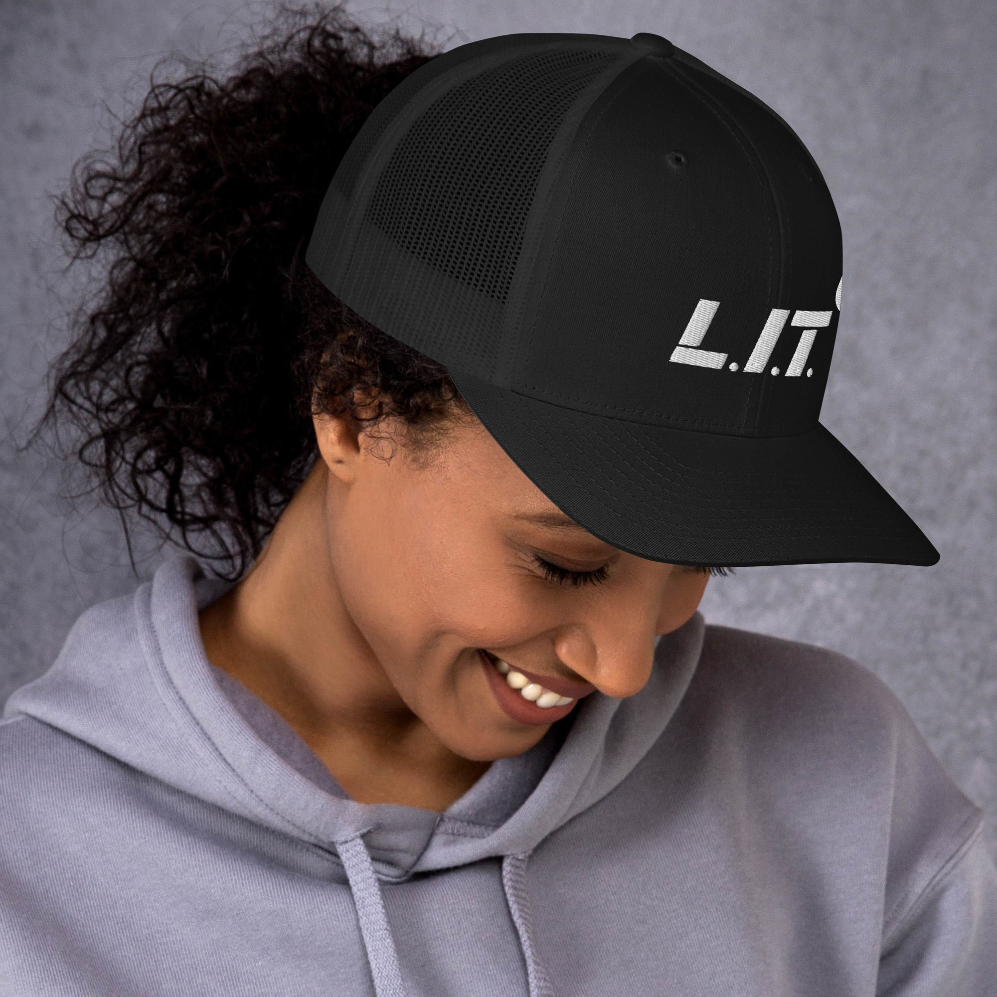 L.I.T Trucker Cap White Logo (13 Color Options)