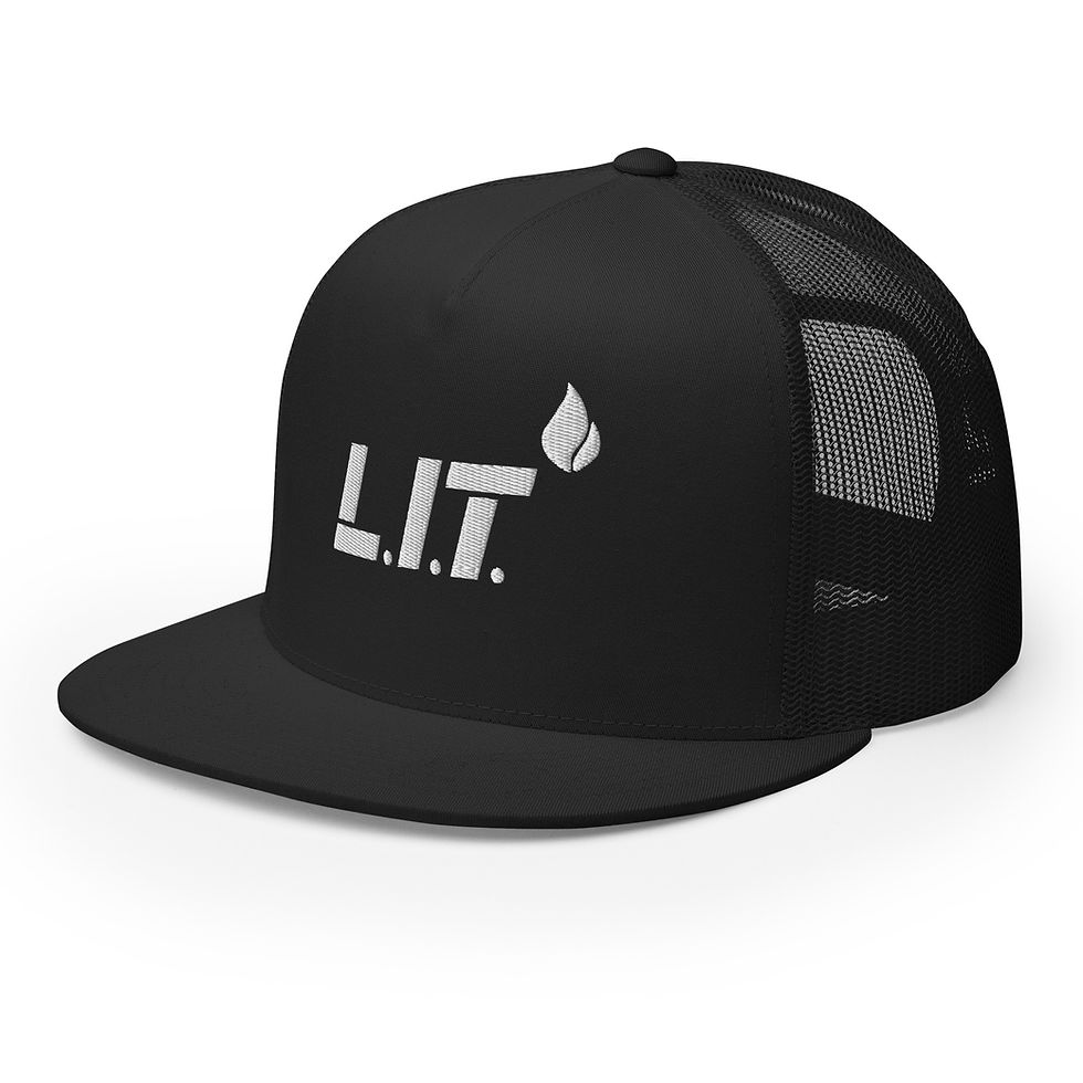 Thumbnail: 5 Panel L.I.T Trucker Cap (White Logo)