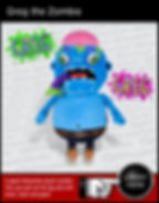 Zombie doll plush guts toy