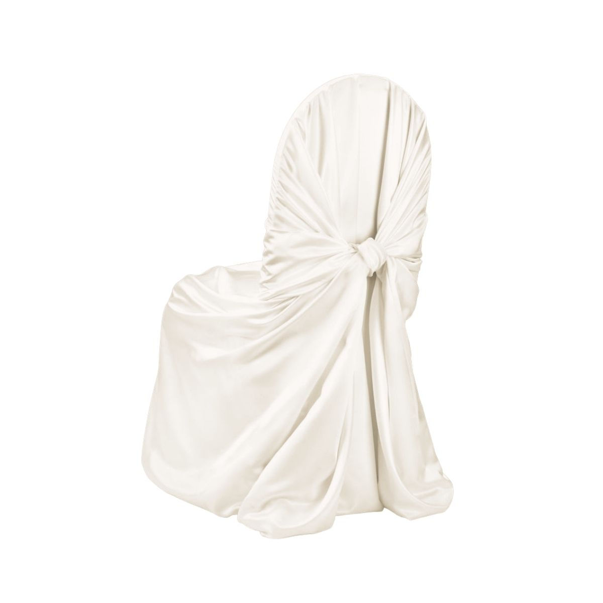 Ivory Satin Pillowcase tie back Chair Cover for wedding event rental michigan grand rapids detroit traverse city ann arbor