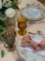 Gold cream capri table linen, charger plate napkin rental near me in Michigan