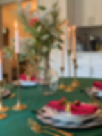 Thumbnail: Green Velvet table linen Christmas wedding party rental