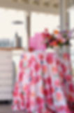 Flower floral tablecloth linen rental for bridal party, wedding shower and birthday celebration