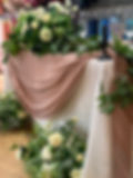 Blush mauve Taupe Chiffon Runner decor rental for head table wedding and party in Michigan charlevoix lansing ann arbor troy