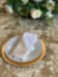 Gold Charger on Sequin Table Linen