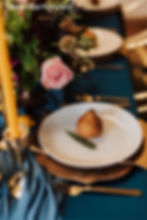 Teal wedding tablescape rental for moody event, party or corporate event