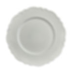 White resin acrylic scalloped charger rental for wedding bridal party event in Michigan grand rapids detroit traverse city