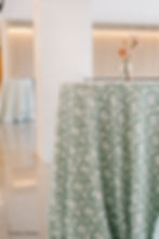 Fern leaf printed green tablecloth linen napkin rental Dylan event near me in Michigan All Grand Events