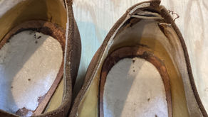 腰裏革全体と踵ちぎれ補修