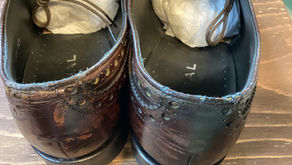 かかとパイピング、履き口補修