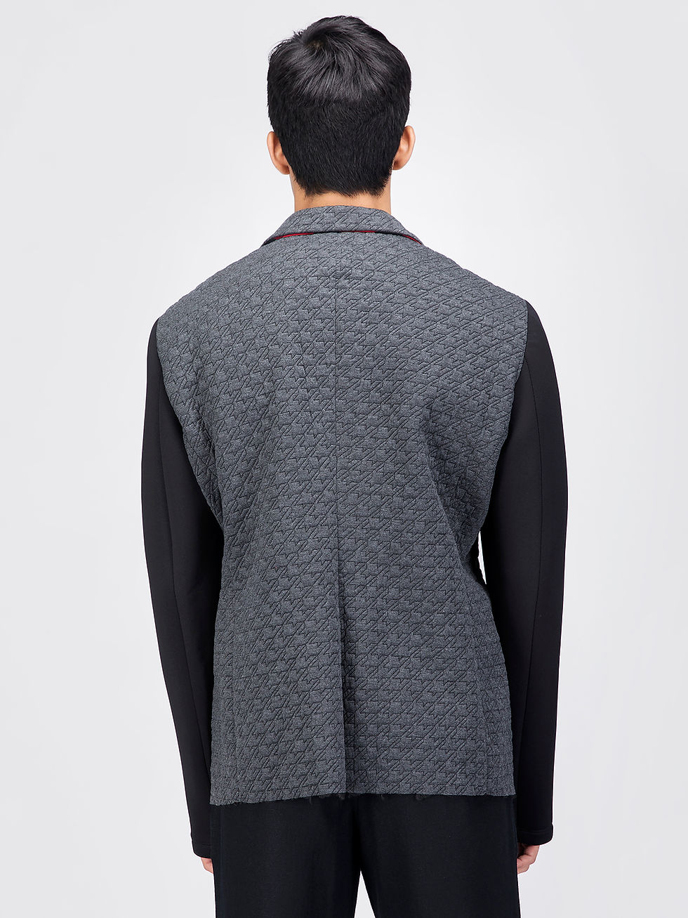 Thumbnail: Grey Quilted Unlined Blazer