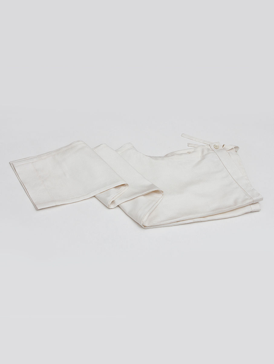 Thumbnail: Nawab Pyjama | Ivory Silk Modal Narrow Straight Fit