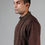 Thumbnail: Chestnut Brown Cowl Collar Dress Shirt | Ahimsa Silk Brocade