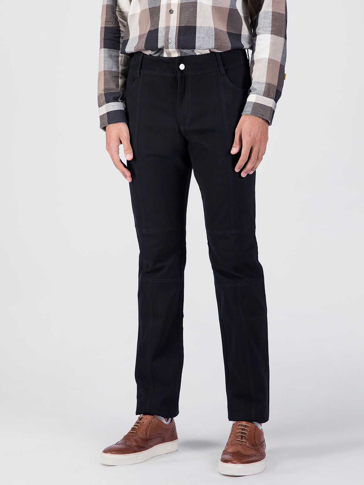 Black Aviator Cotton Jeans