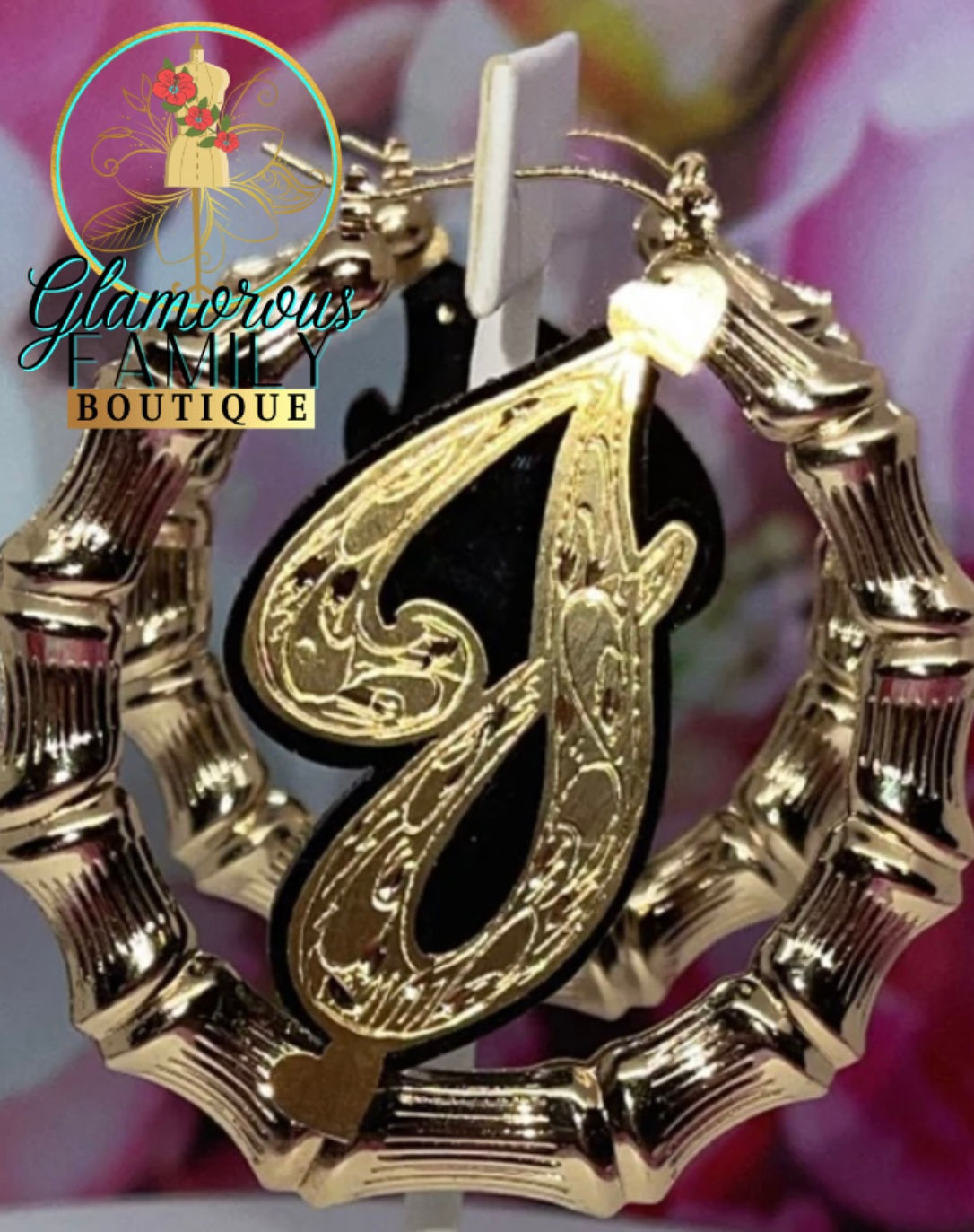 INITIAL OR NAME BAMBOO EARRINGS