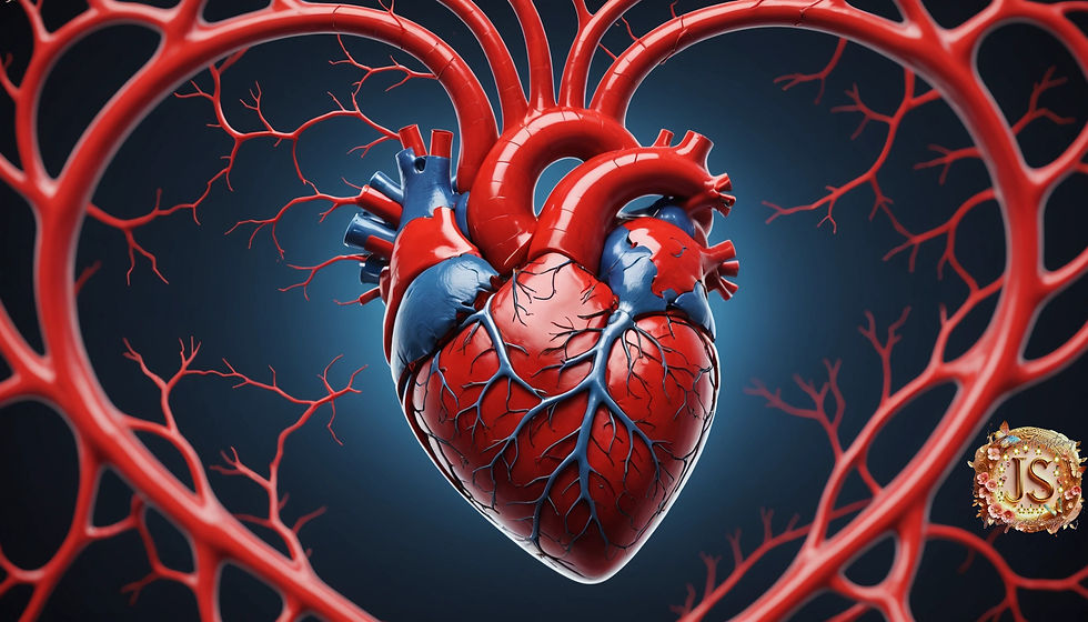 Eye-level view of the heart showcasing blood flow paths