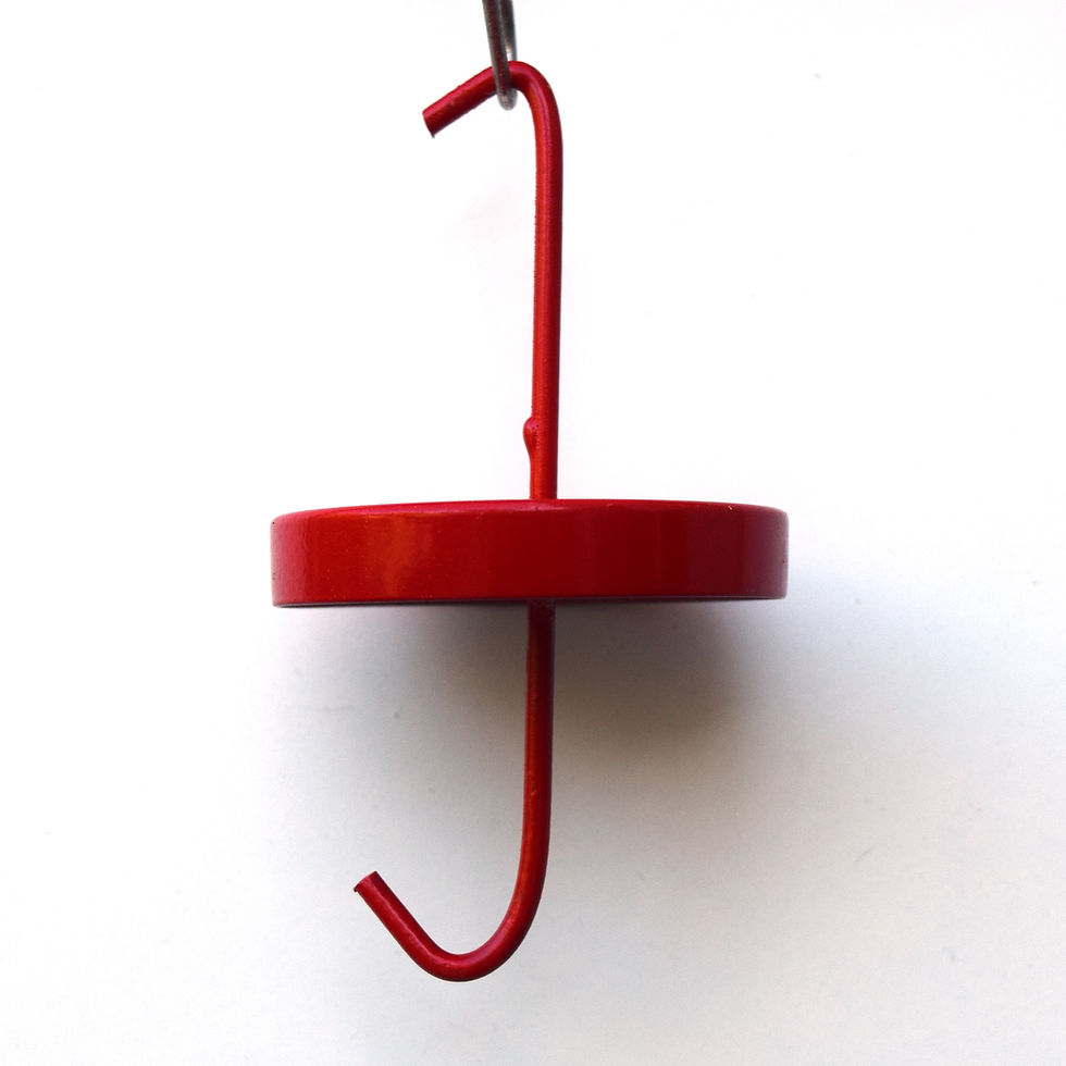 Hummingbird feeder ant barrier powered by AntCant Red Aluminum