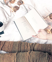 Woman Reading with Coffee