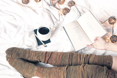 Woman Reading with Coffee