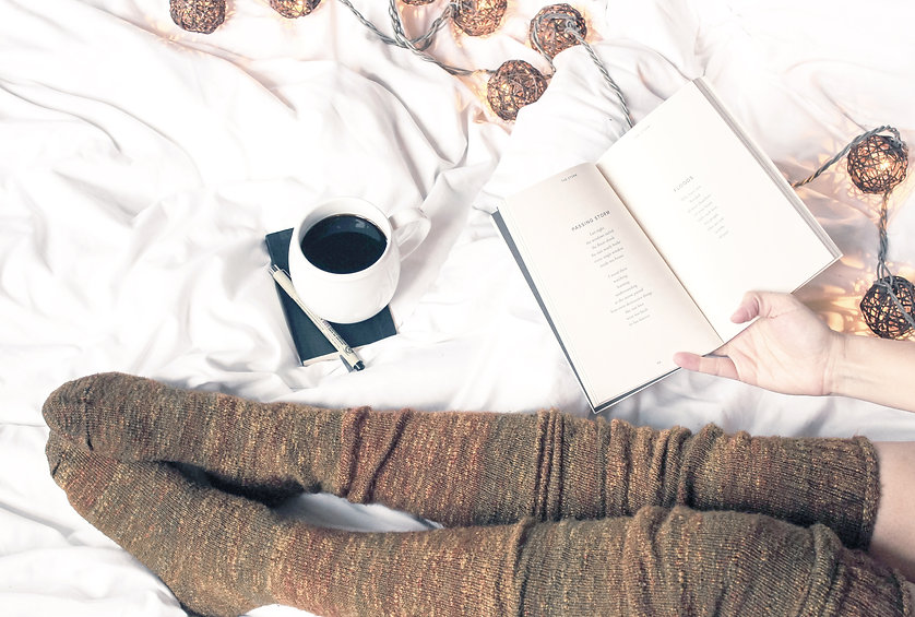 Woman Reading with Coffee
