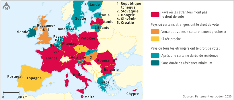 La question du droit de vote des étrangers en Europe (lelivrescolaire.fr)