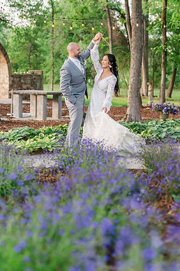 couple dancing in a garden