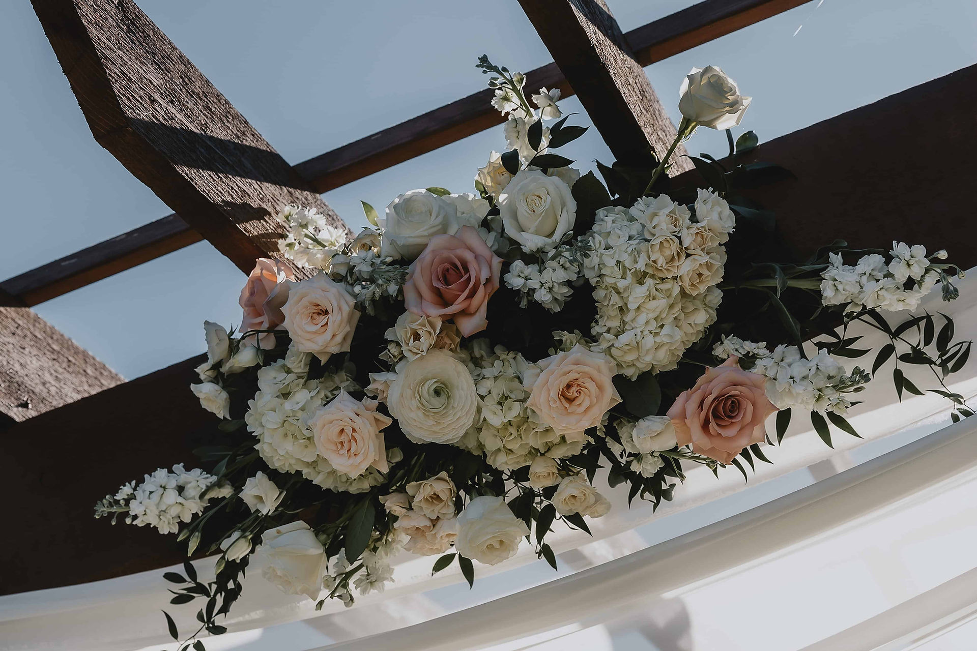 pink and white arbor florals