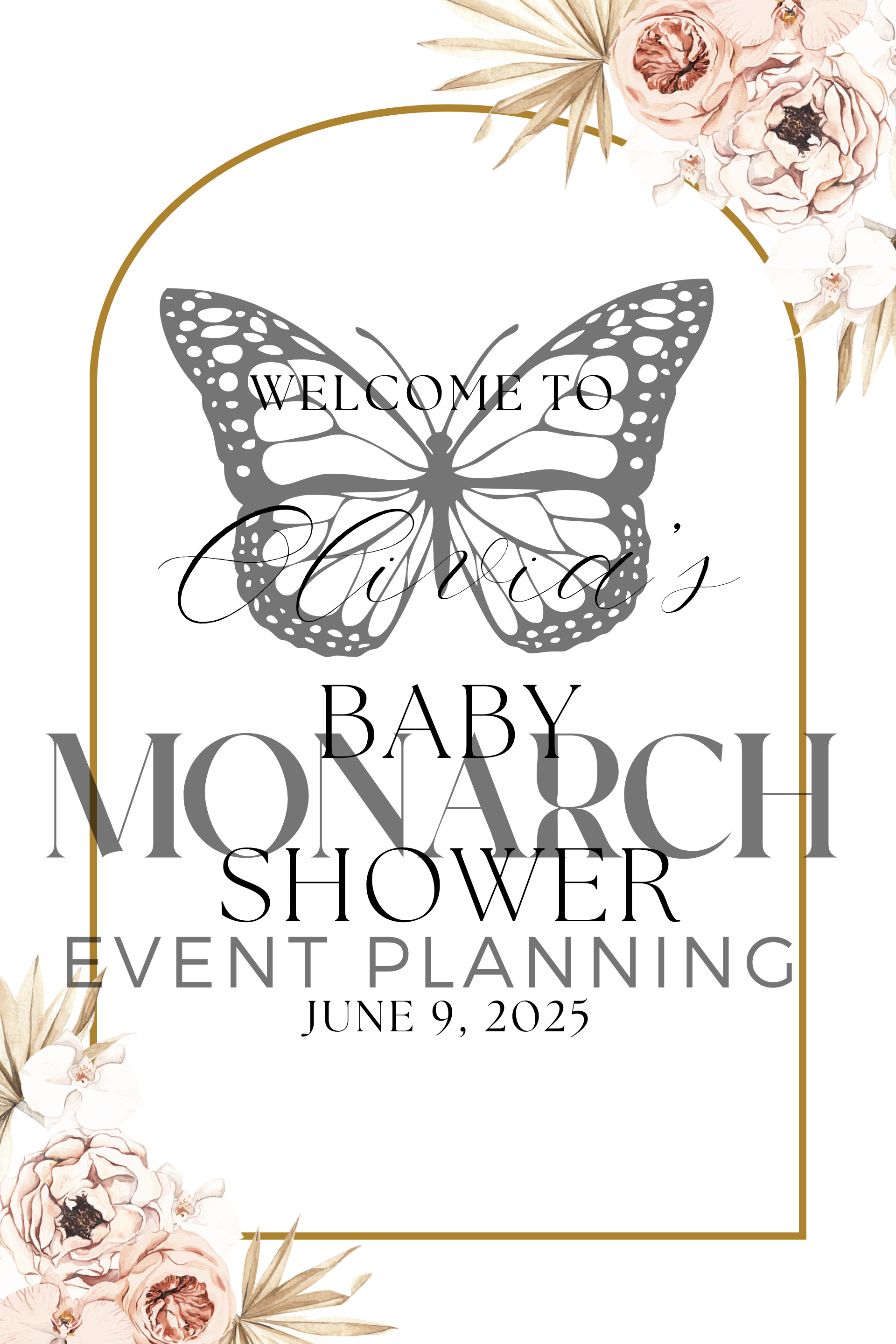 Boho baby shower welcome sign