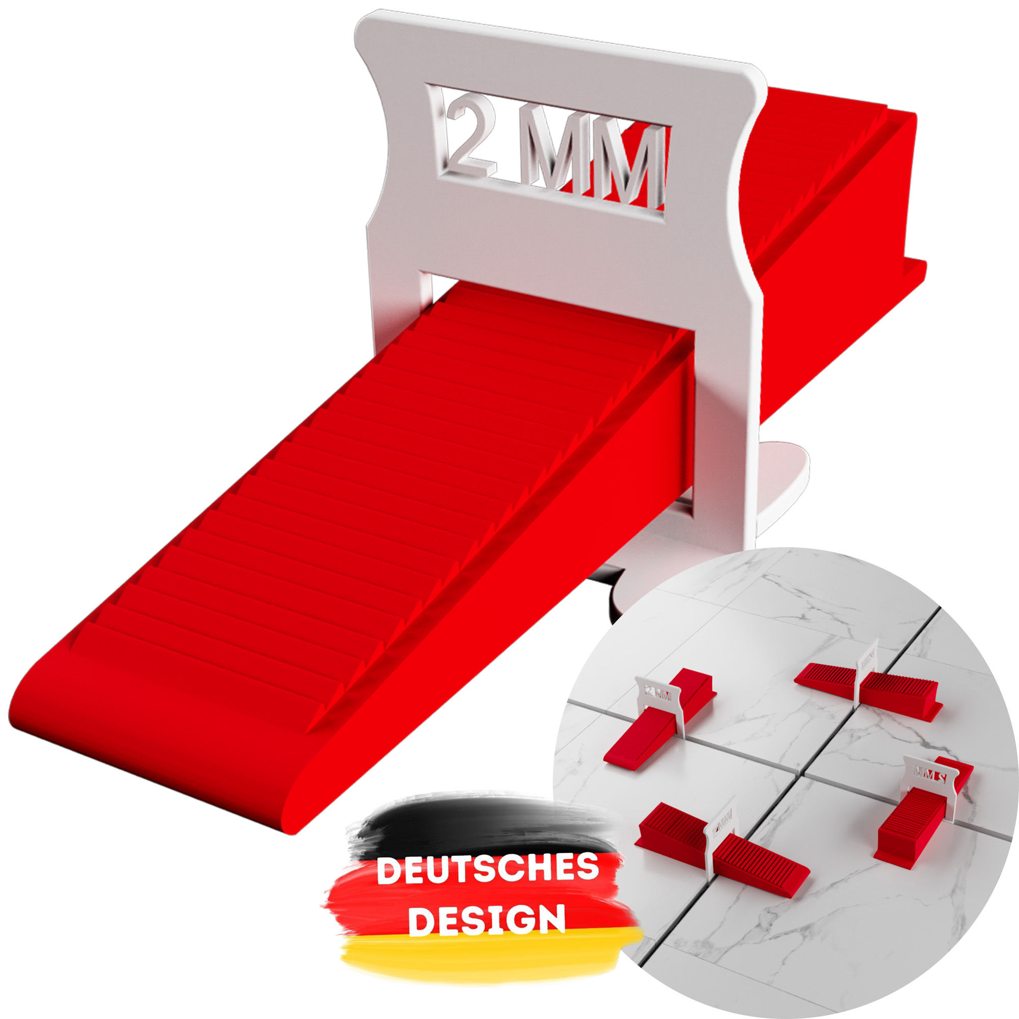 Nivelliersystem Keil 1mm, 1.5mm, 2mm, 3mm