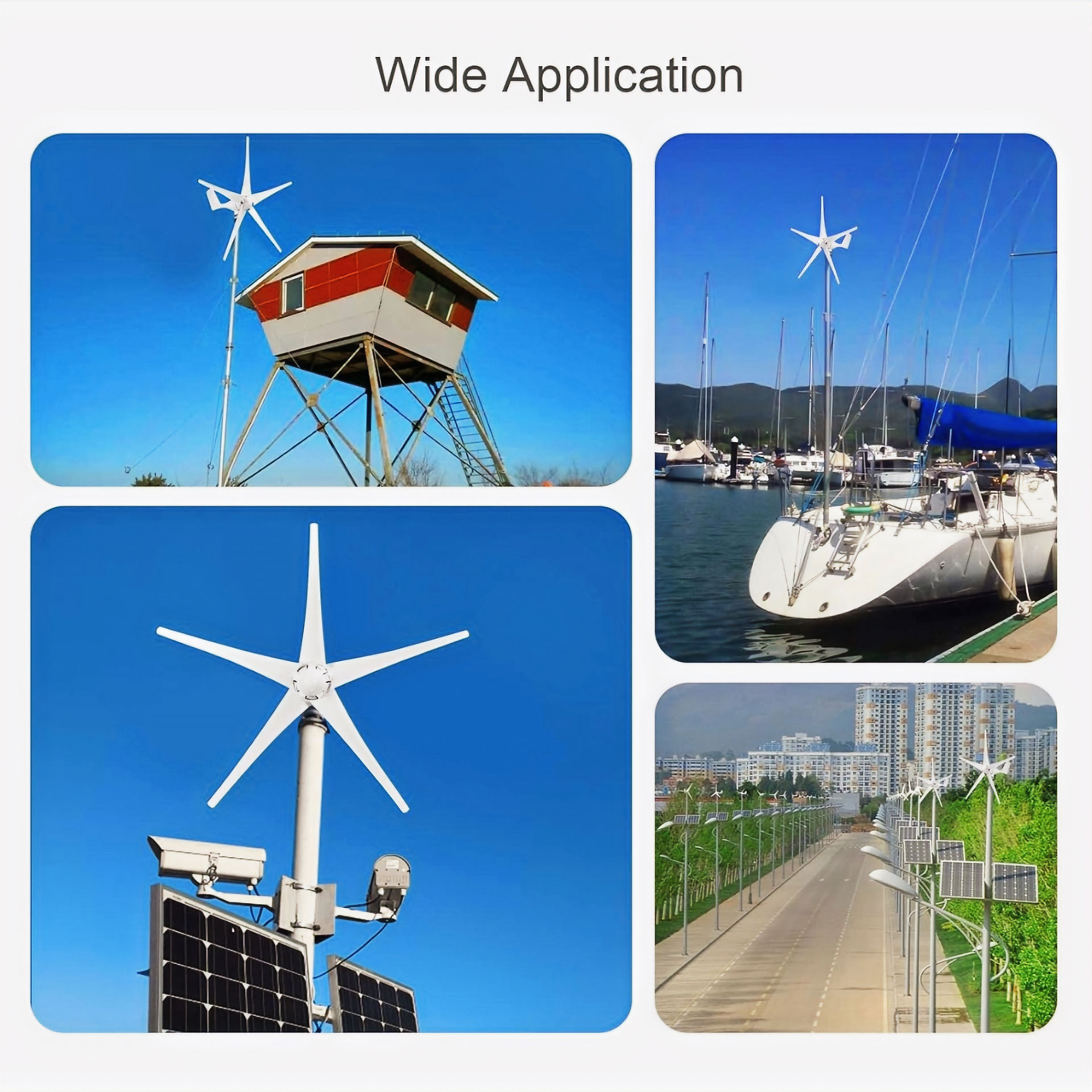 small wind turbine for home, cctv, street lights, boats and campsites