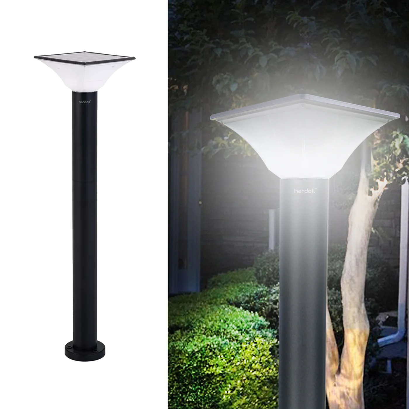 solar lights square with pole 7 watt