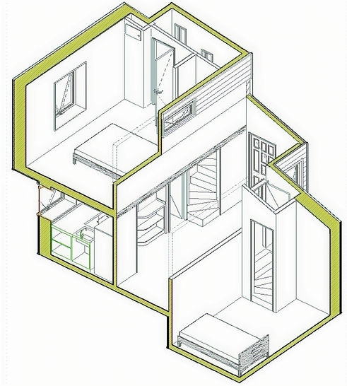 Vivienda prefabricada con Mulch panel