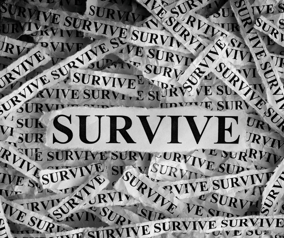 Image with survive written multiple times