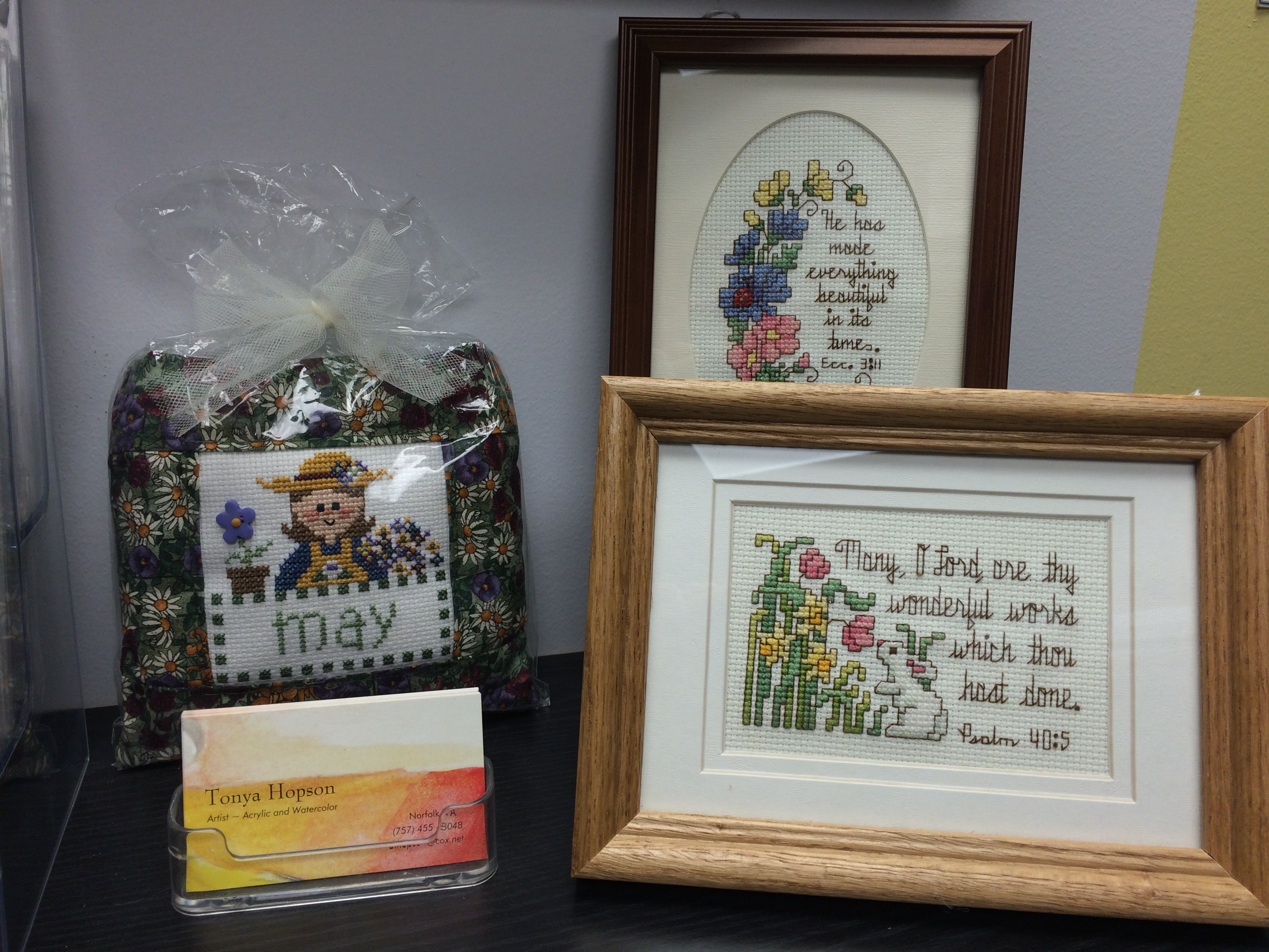 May Framed Cross Stitch