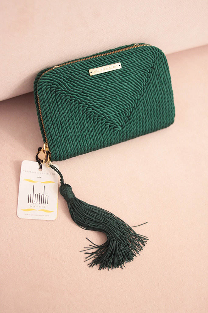 Bandolera Cartera Verde Botella Bolso Hobo Mujer En Piel Vacuno