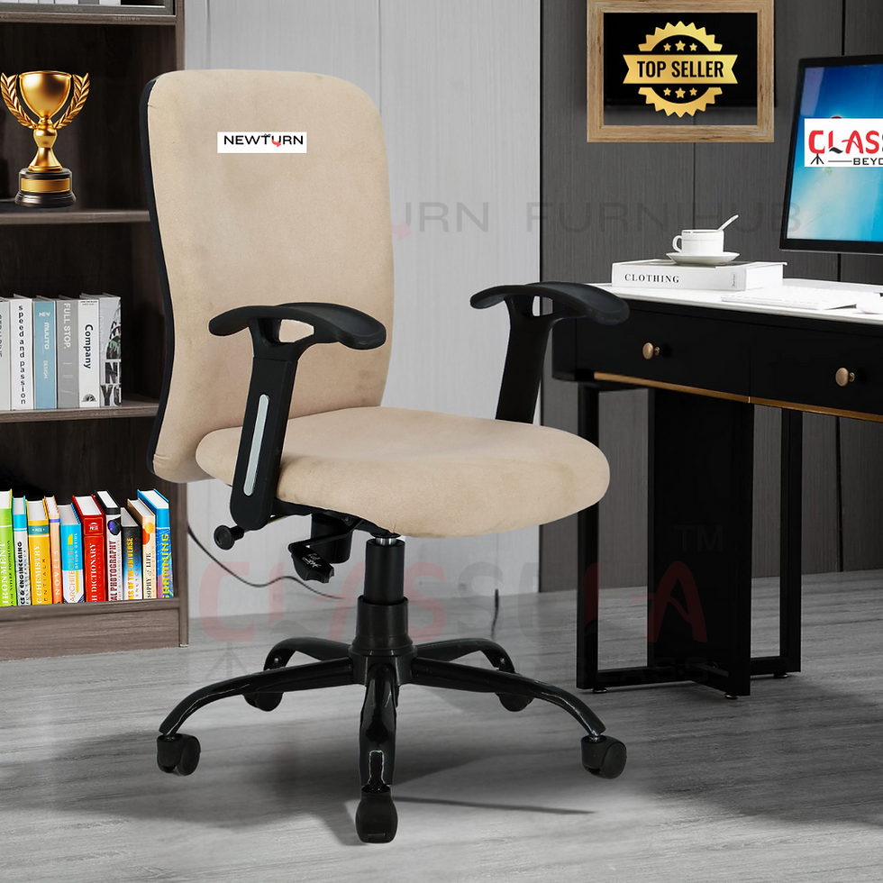 Thumbnail: NEWTURN® Rainbow Premium Velvet Mid-Back Cushion revolving Work from Home/Office