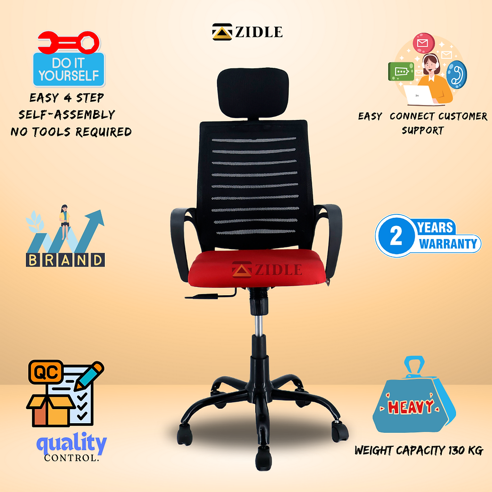 Thumbnail: NEWTURN Boom High Back Ergonomic with Headrest and Height Adjustment(DIY) Office