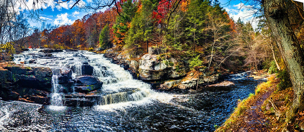 Shohola Falls panorama in the Poconos, Pennsylvania