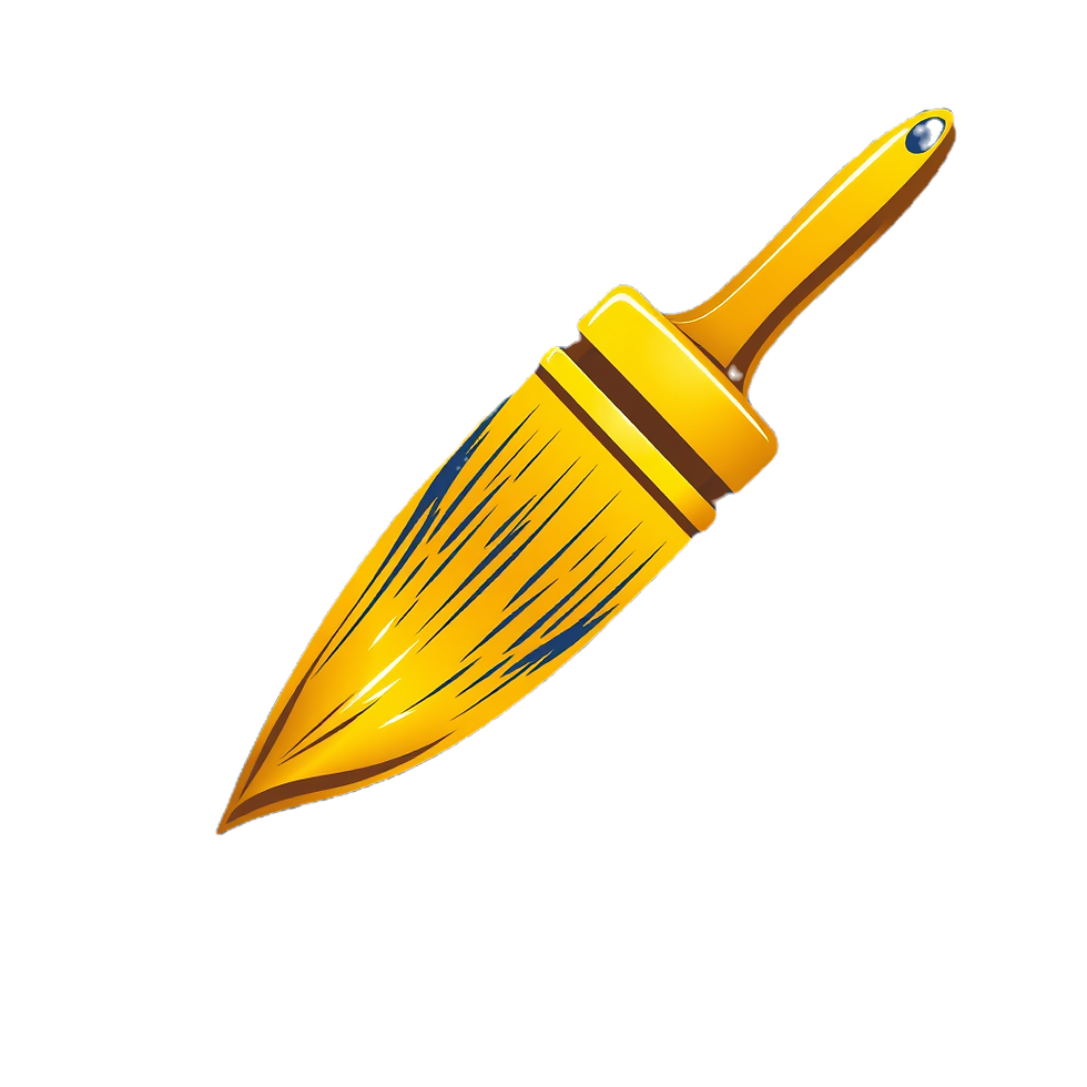 Small Gold Icon of Paint brush. no background..png