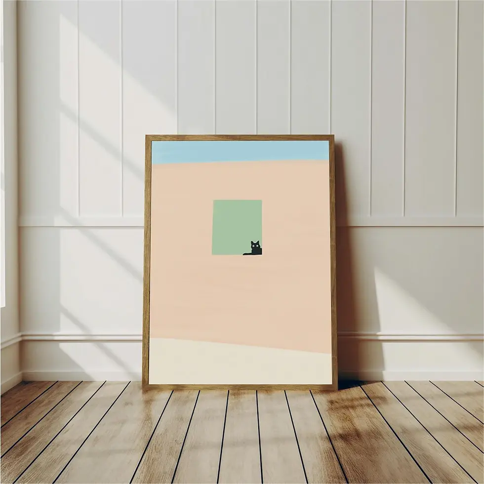 Thumbnail: Peekaboo Cat Canvas Print Collection - Minimalist Canvas Wall Art for C