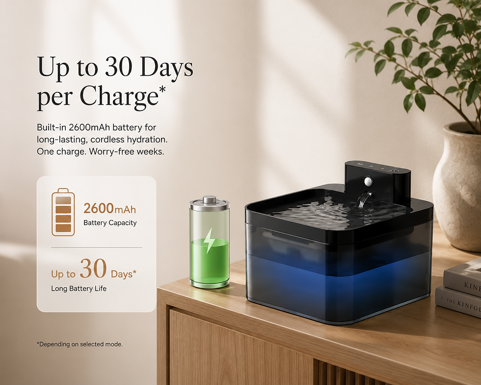 Thumbnail: FlowSense Fountain - Cordless Smart Water Fountain for Cats